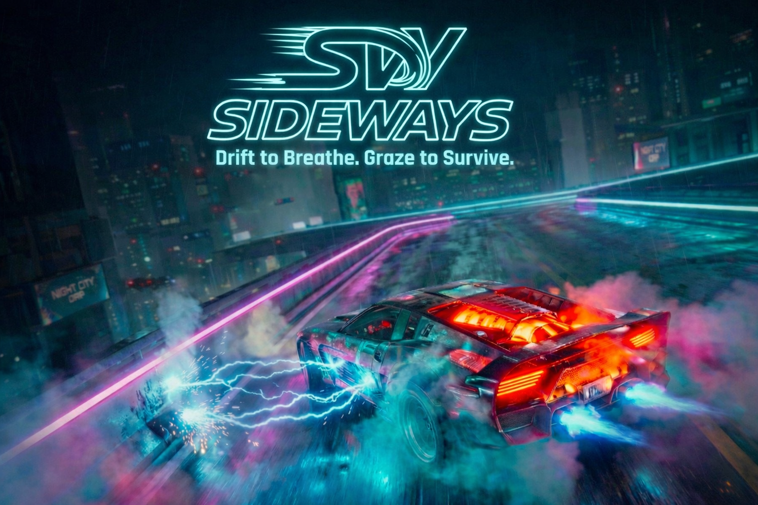 Sideways, jeu de course arcade dans une ville futuriste